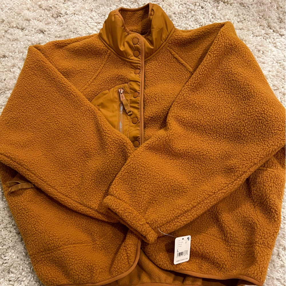 Free People Hit The Slopes Jacket     Russet Orange  Sz L NEW - Picture 3 of 12